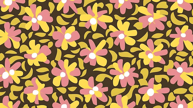 Patrón vectorial con flores abstractas