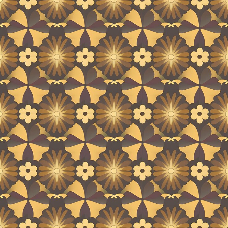 Patrón vectorial con flores abstractas