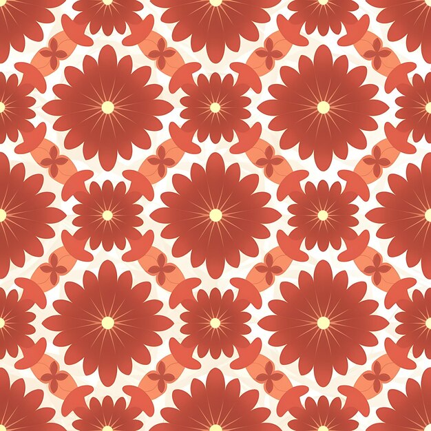 Patrón vectorial con flores abstractas
