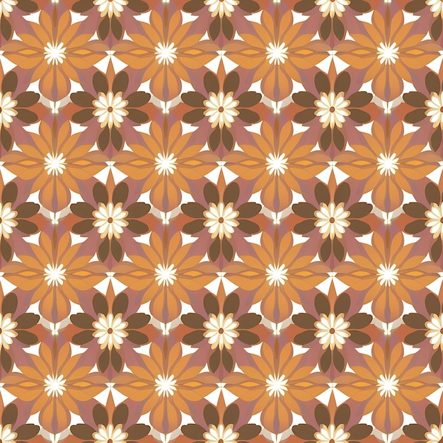 Patrón vectorial con flores abstractas