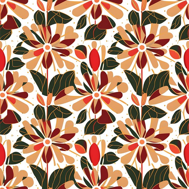 Patrón vectorial con flores abstractas