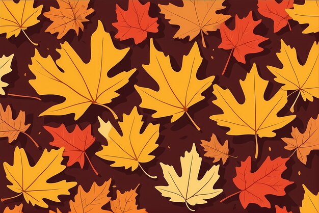 patrón vectorial hojas de otoño hojas de arce secas hojas de aro hojas de Otoño