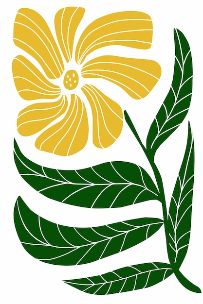un patrón verde y amarillo de hojas con un centro amarillo