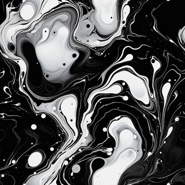 patrón de vertido de acrílico colores negro y blanco