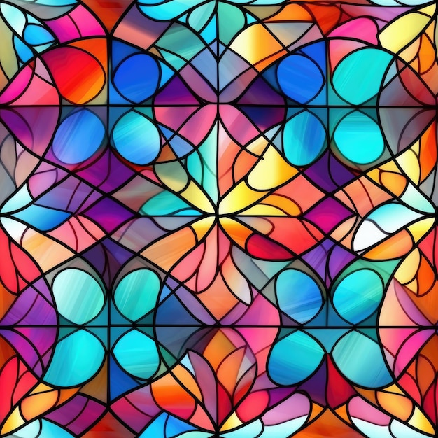 Patrón de vidrieras de colores para impresión digital