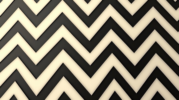 Foto un patrón en zigzag con colores alternados de negro y blanco que crea un contraste dramático