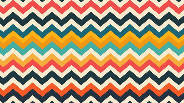 Patrón en zigzag colorido Fondo vectorial sin costuras Colores brillantes Estilo retro
