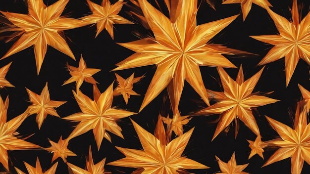 Patrones abstractos naranjas y amarillos que parecen estrellas