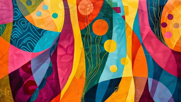 Patrones abstractos en una paleta de colores vibrante Ilustración generada por IA