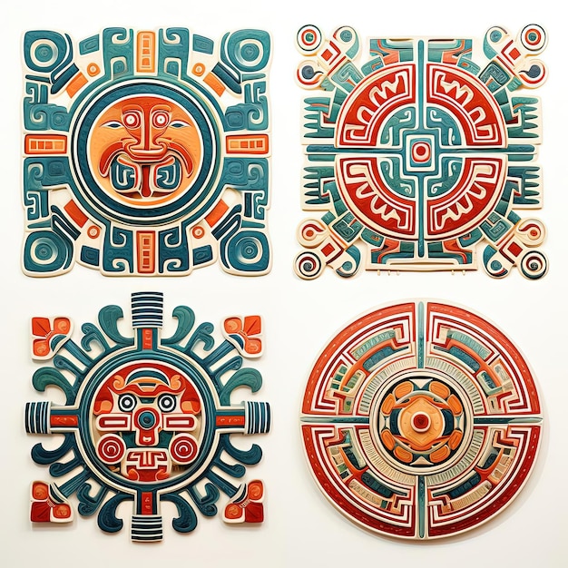 patrones aztecas en el estilo de cartelcore