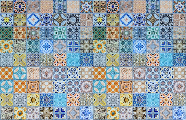 Patrones de azulejos de cerámica de Portugal