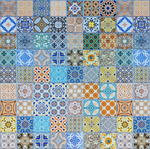 Patrones de azulejos de cerámica de Portugal