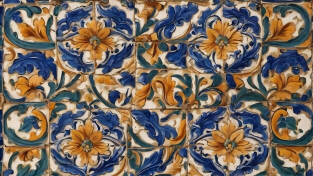 Patrones de azulejos de cerámica de Portugal