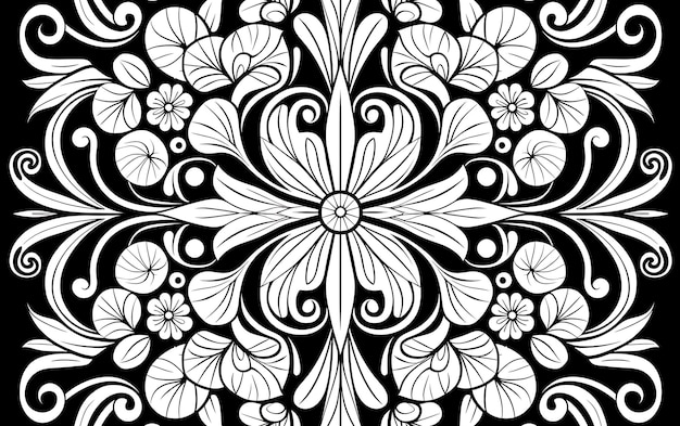 Patrones bohemios atentos Página para colorear en blanco y negro
