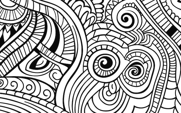Patrones bohemios atentos Página para colorear en blanco y negro