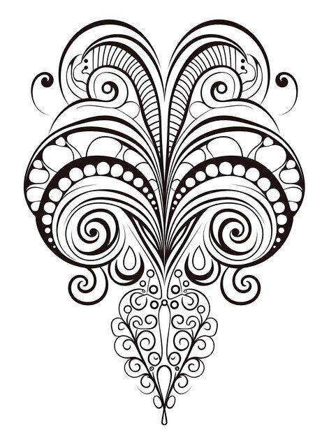 Patrones bohemios atentos Página para colorear en blanco y negro