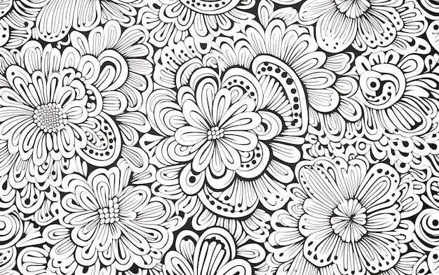 Patrones bohemios atentos Página para colorear en blanco y negro