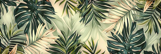 Los patrones botánicos exóticos Un diseño sin costuras que abarca la exuberancia y la diversidad del follaje tropical