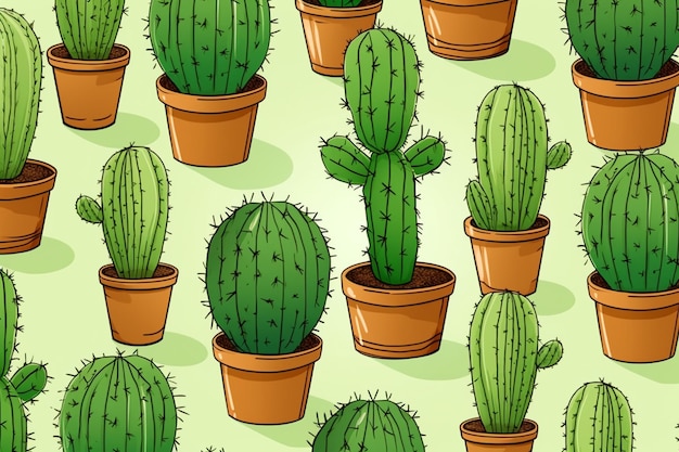Patrones de cactus con un estilo original