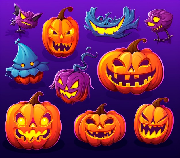 Los patrones de las calabazas de Halloween