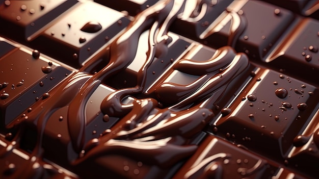 Con patrones de chocolate amargo con salsa de chocolate Ilustración de alta calidad