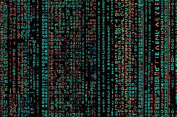 Foto patrones de código digital para diseños de codificación y programación
