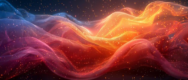 Los patrones cósmicos en texturas de seda iluminados por fugas de luz y cuadrículas abstractas crean una exhibición hipnotizante