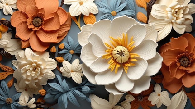 patrones sin costuras patrones repetitivos diseño de tela flor generativo Ai