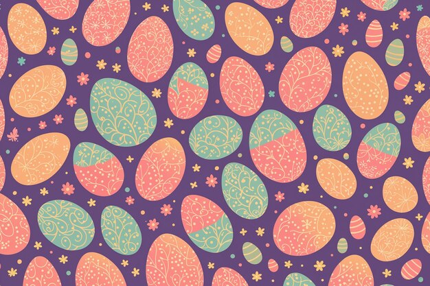 Patrones decorativos hechos a mano huevos de Pascua Generativo Ai