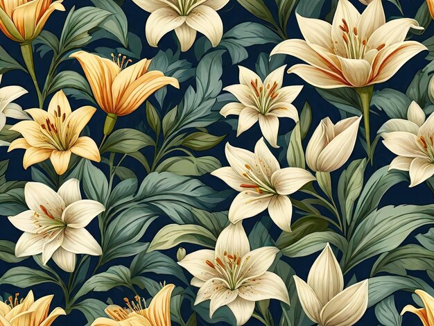 Patrones florales artísticos Texturas sin costuras y motivos creativos