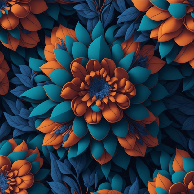 PATRONES DE FLORES DE COLORES EN 3D