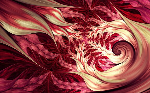 Patrones y formas fractales abstractos Formas naturales que fluyen dinámicamente Flores y espirales Misterioso patrón de relajación psicodélica