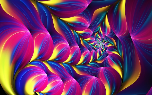 Patrones y formas fractales abstractos Patrón de relajación psicodélico misterioso Flujo dinámico