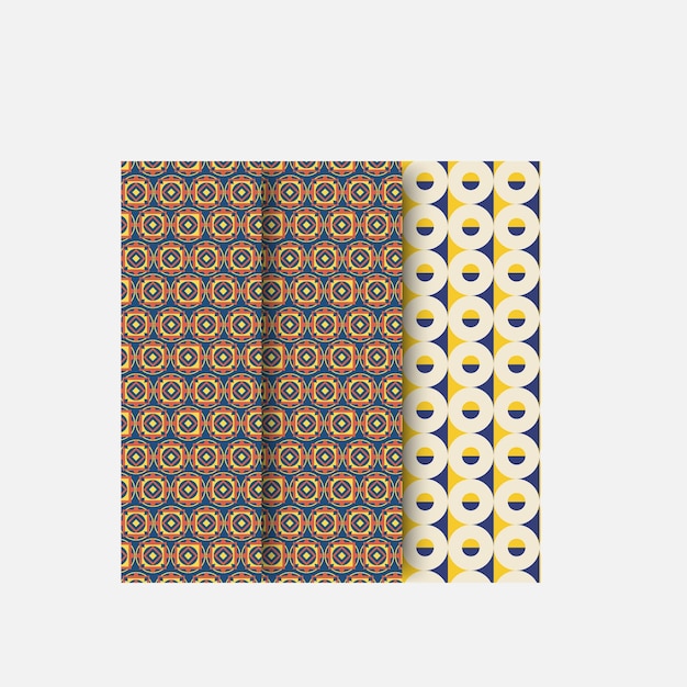 Patrones geométricos sin costuras vectoriales Conjunto de tendencias de fondos abstractos, elegantes y coloridos con un mínimo
