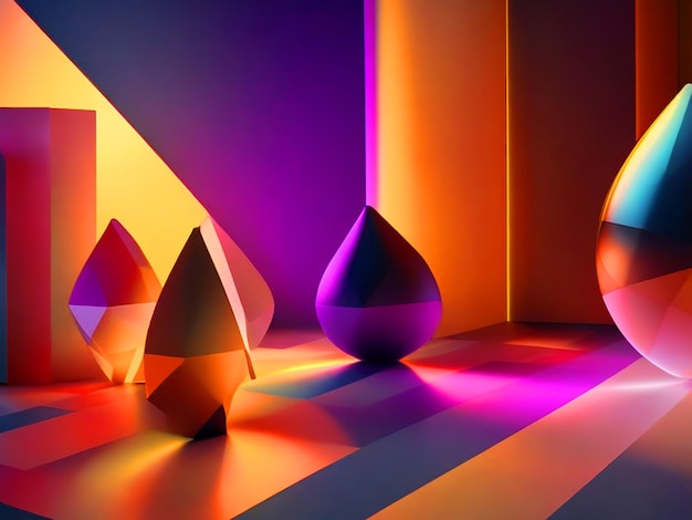 patrones de luz formas mezclador 3d colores abstractos gradiente sombras 3D