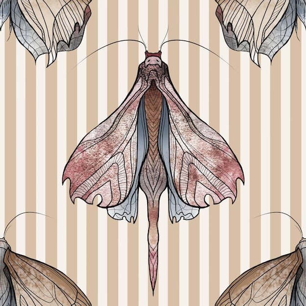 Patrones de mariposas y hojas textiles