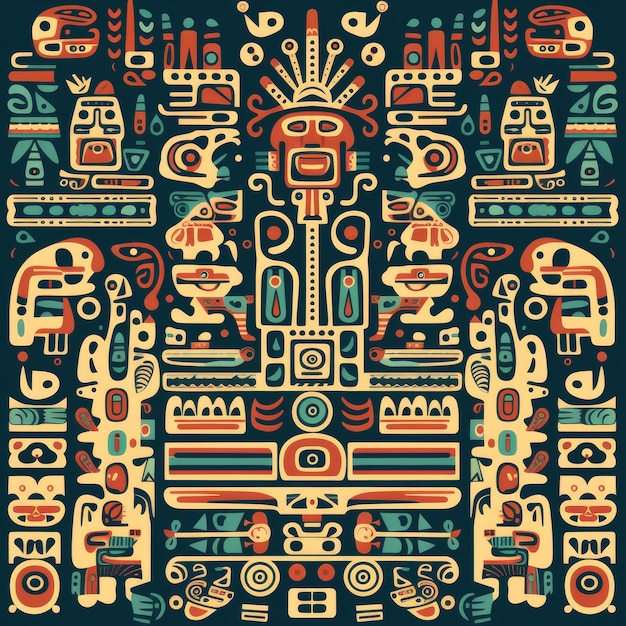 Los patrones místicos de los antiguos mayas exploran el arte étnico tribal