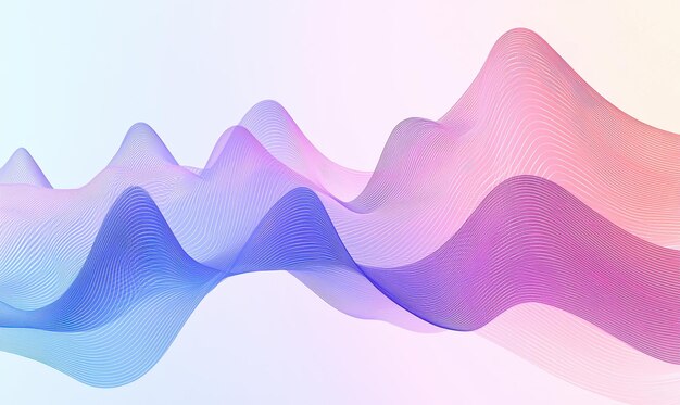 Los patrones de ondas coloridas en gradientes suaves crean un diseño abstracto moderno