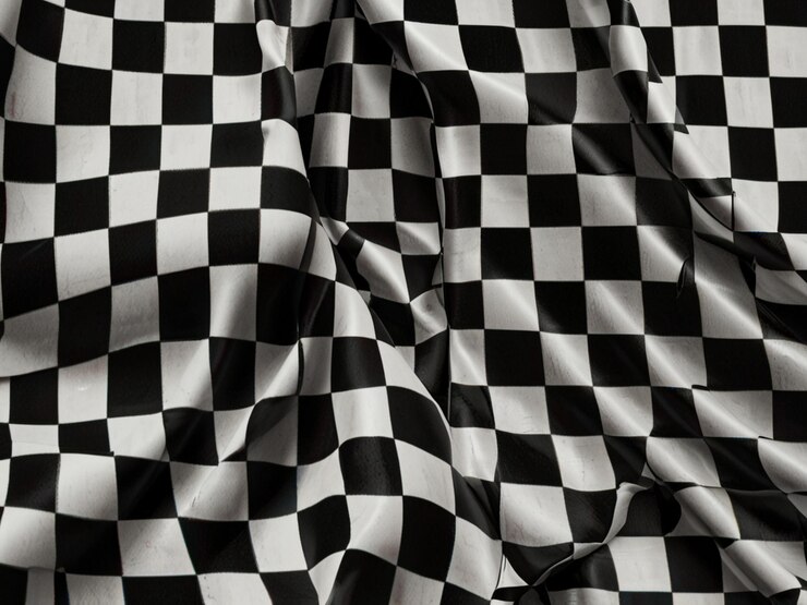 Foto los patrones de tablero de ajedrez en blanco y negro crean una ilusión óptica lúdica.