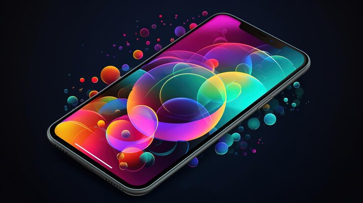 Patrones tecnológicos en colores vivos Generativo ai