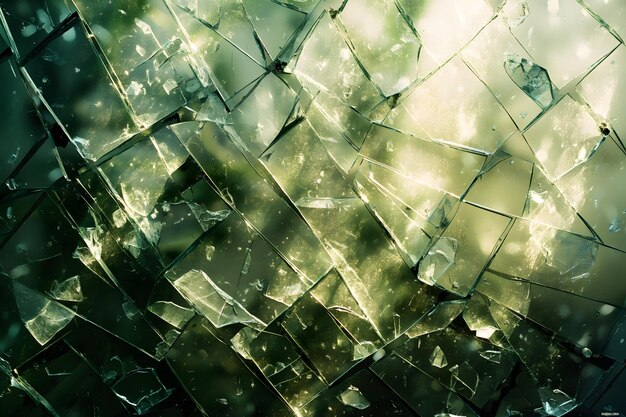 Patrones de vidrio destrozado en tonos turquesa