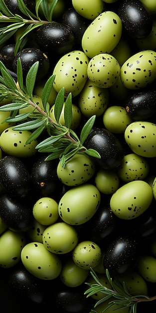 pattern_of_green_and_black_olives