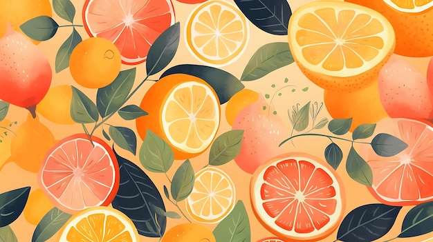 Pattern_of_Plant_2D_Flat_General_Illustration_Pattern_Fruit_Orange_and_Yellow_minimalist_decoration_