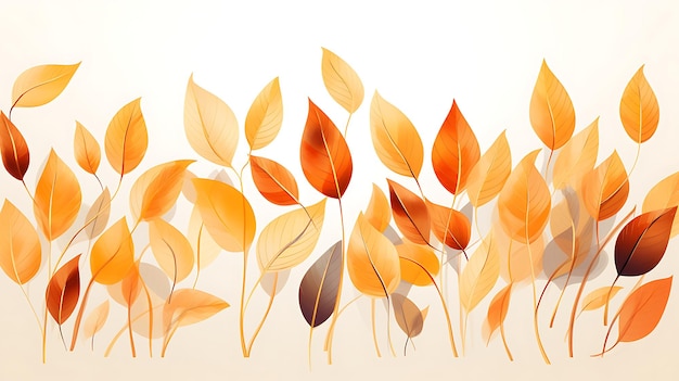 Pattern_of_Plant_2D_Flat_General_Illustration_Pattern_leaf_Golden_Yellow_and_B_minimalist_decoration_