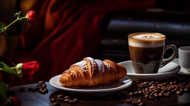 una pausa para el café de lujo con capuchino gourmet