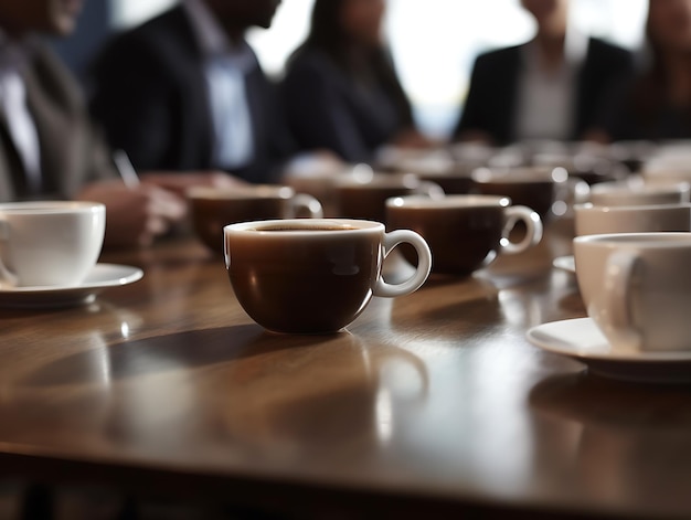 Pausa para el café en una reunión de negocios