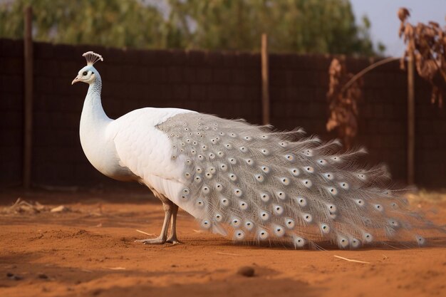 Foto pavão branco na fazenda