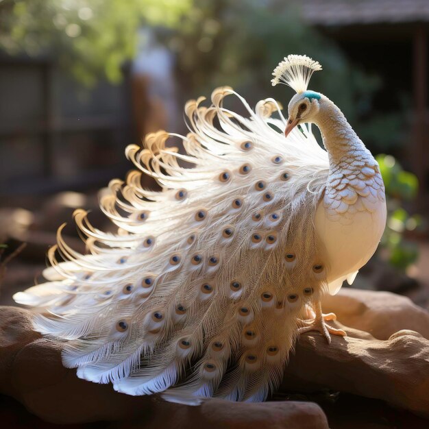 Foto pavão comum pavão pavão guineafowl coroado guindaste azul pavão pavo cristatus preto coroado grão pavão