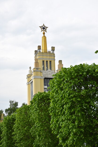 Pavillon im Park hinter den grünen Bäumen im Park