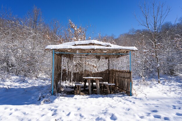 Pavillon zum Entspannen im Wintergarten